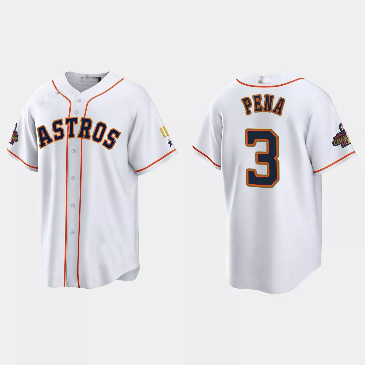 Custom #3 White 2023 HOU Baseball Shirt Top