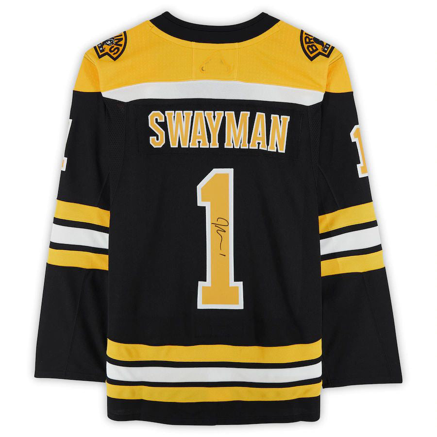 Custom #1 Black BOS Hockey Shirt Top