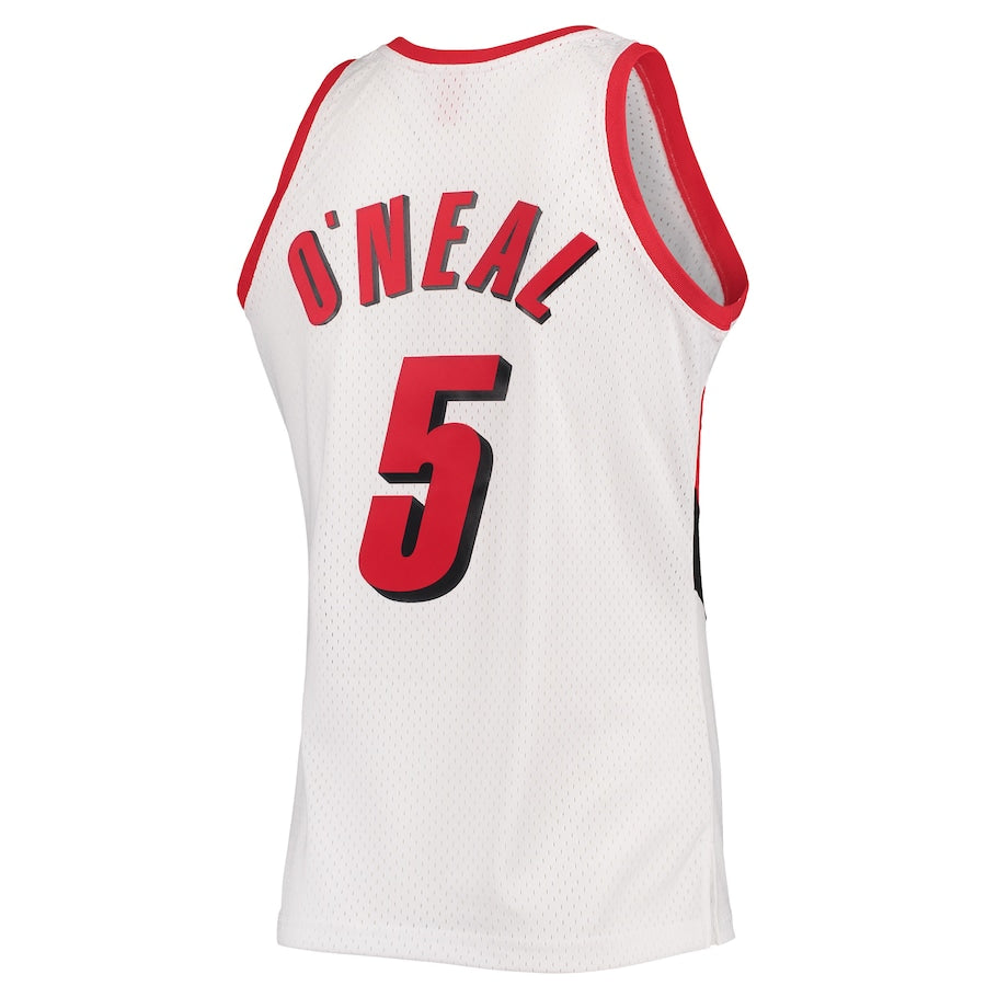 Custom #5 White 1996 POR Basketball Shirt Top