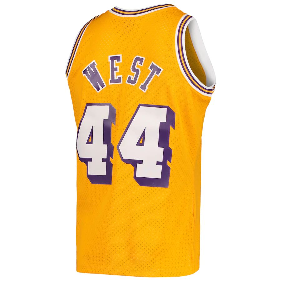 Custom #44 Gold 1971 LAL Basketball Shirt Top