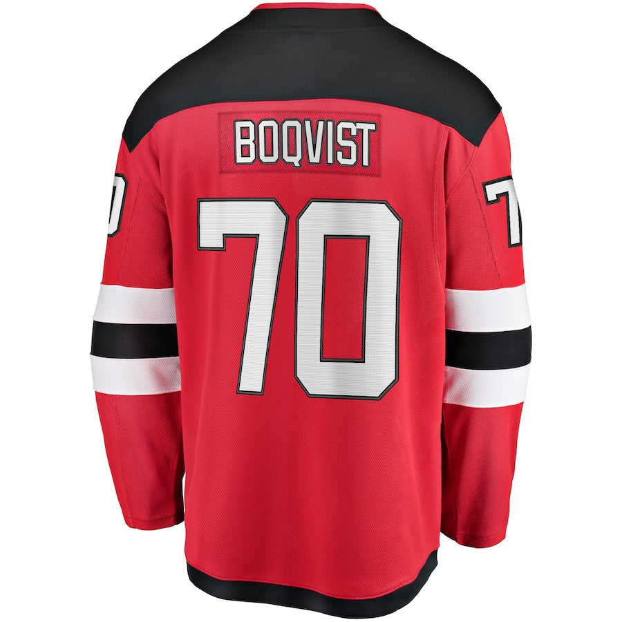 Custom #70 Red NJD Hockey Shirt Top