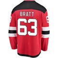 Custom #63 Red NJD Hockey Shirt Top