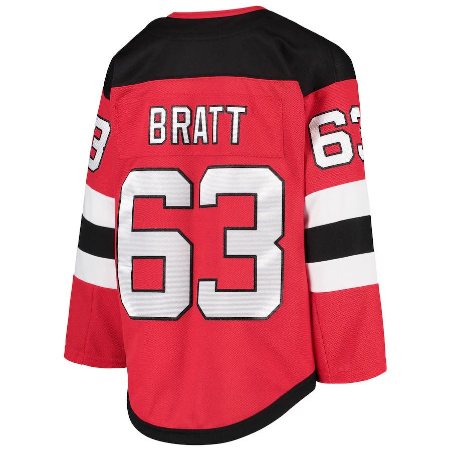 Custom #63 Red NJD Hockey Shirt Top