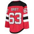 Custom #63 Red NJD Hockey Shirt Top