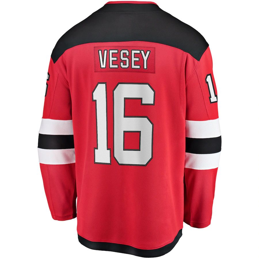 Custom #16 Red NJD Hockey Shirt Top