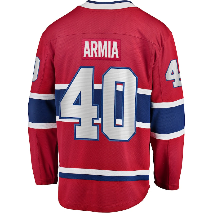 Custom #40 Red MTL Hockey Shirt Top