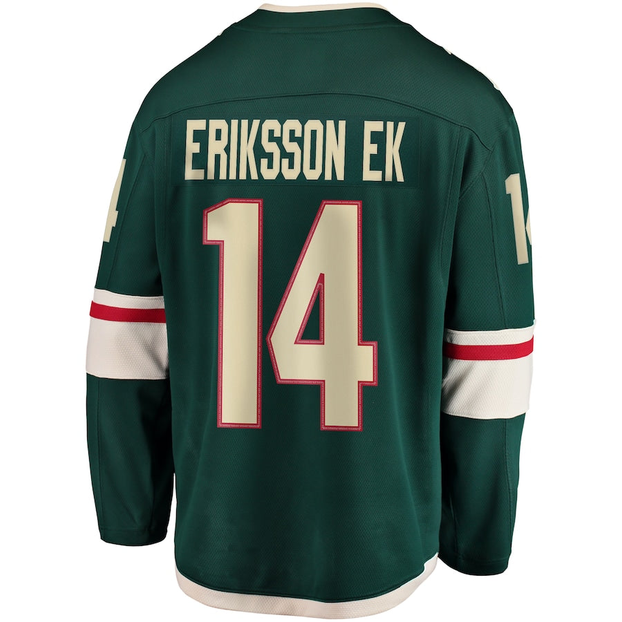 Custom #14 Green MIN Hockey Shirt Top