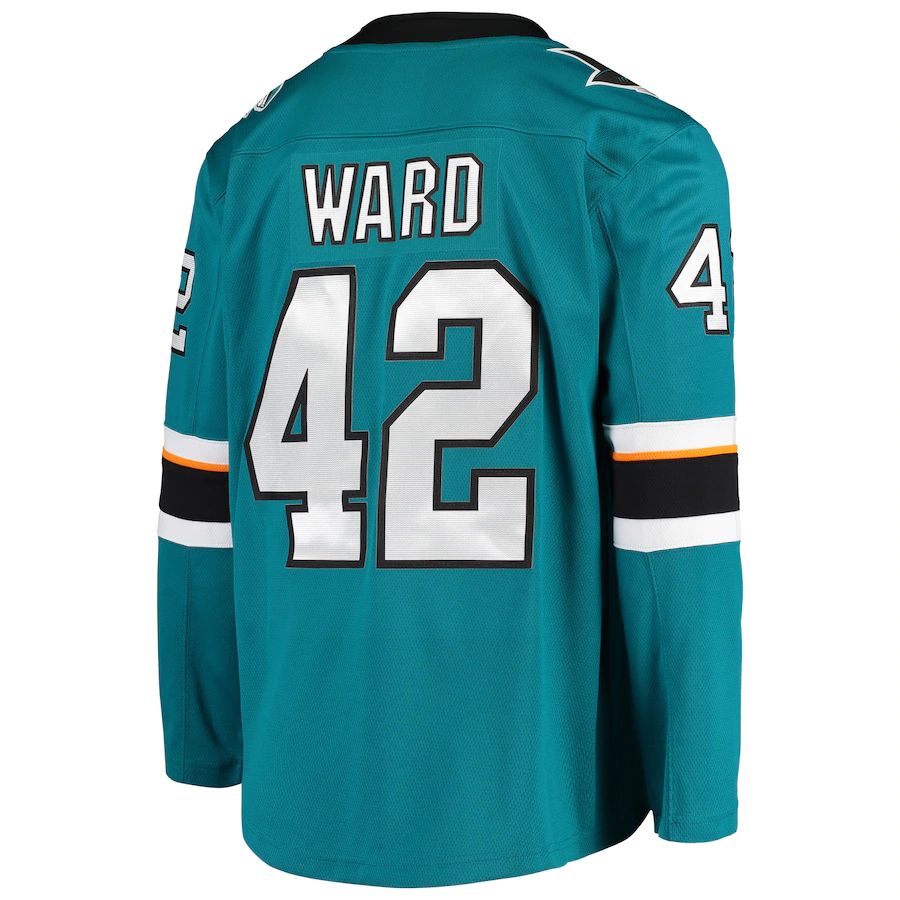 Custom #42 Teal SJS Hockey Shirt Top