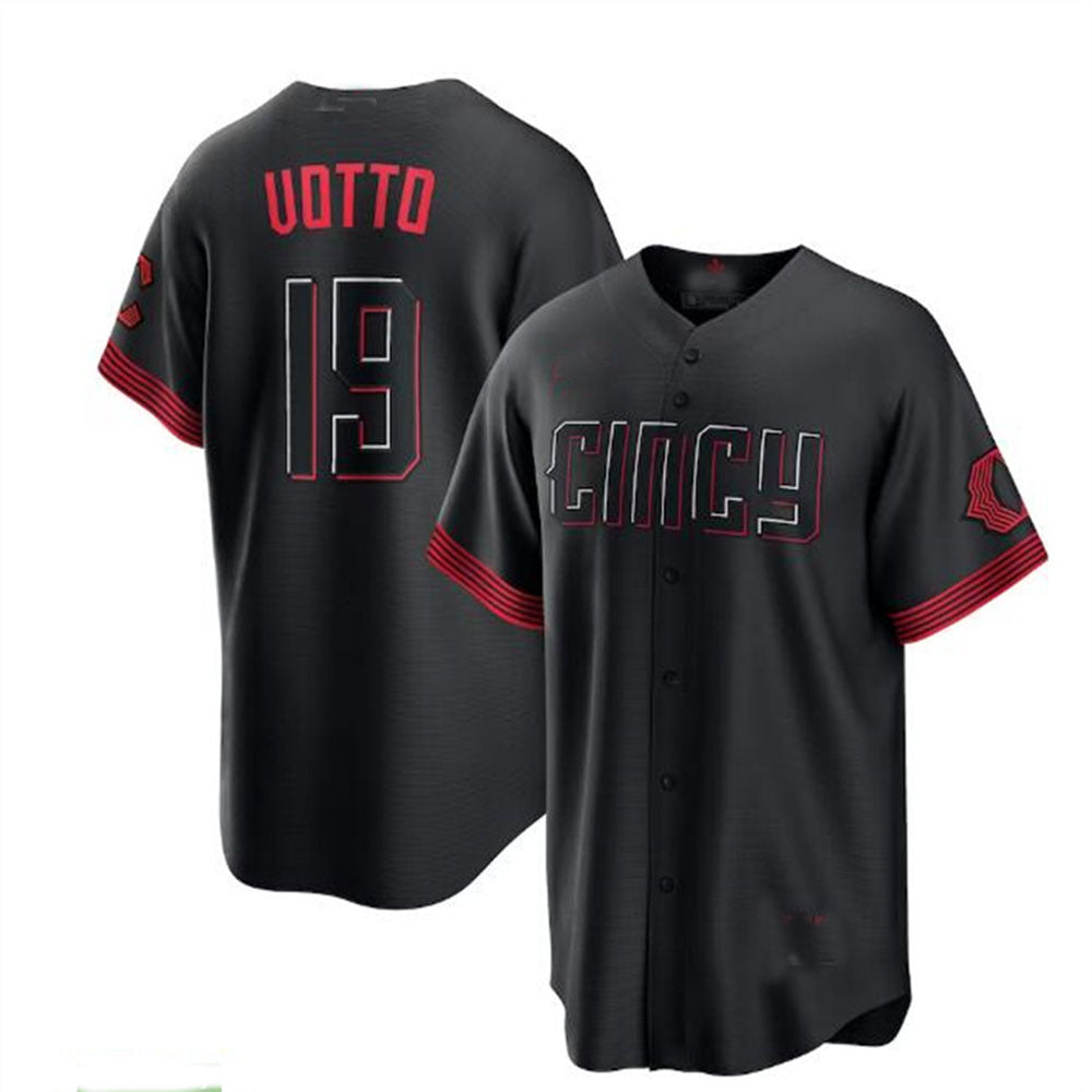 Custom #19 Black 2023 City Connect CIN Baseball Shirt Top