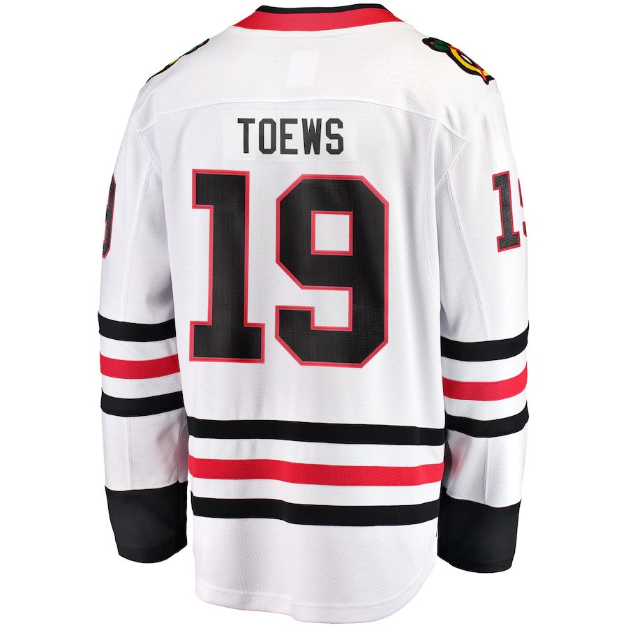 Custom #19 White CHI Hockey Shirt Top
