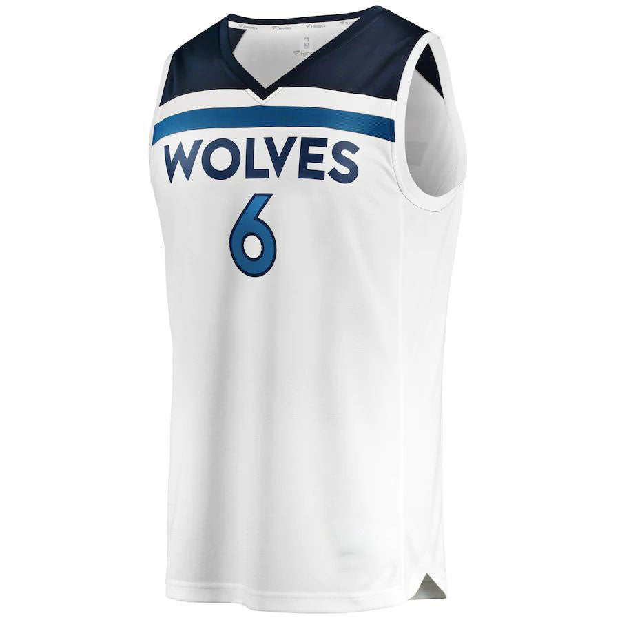 Custom #6 White MIN Basketball Shirt Top
