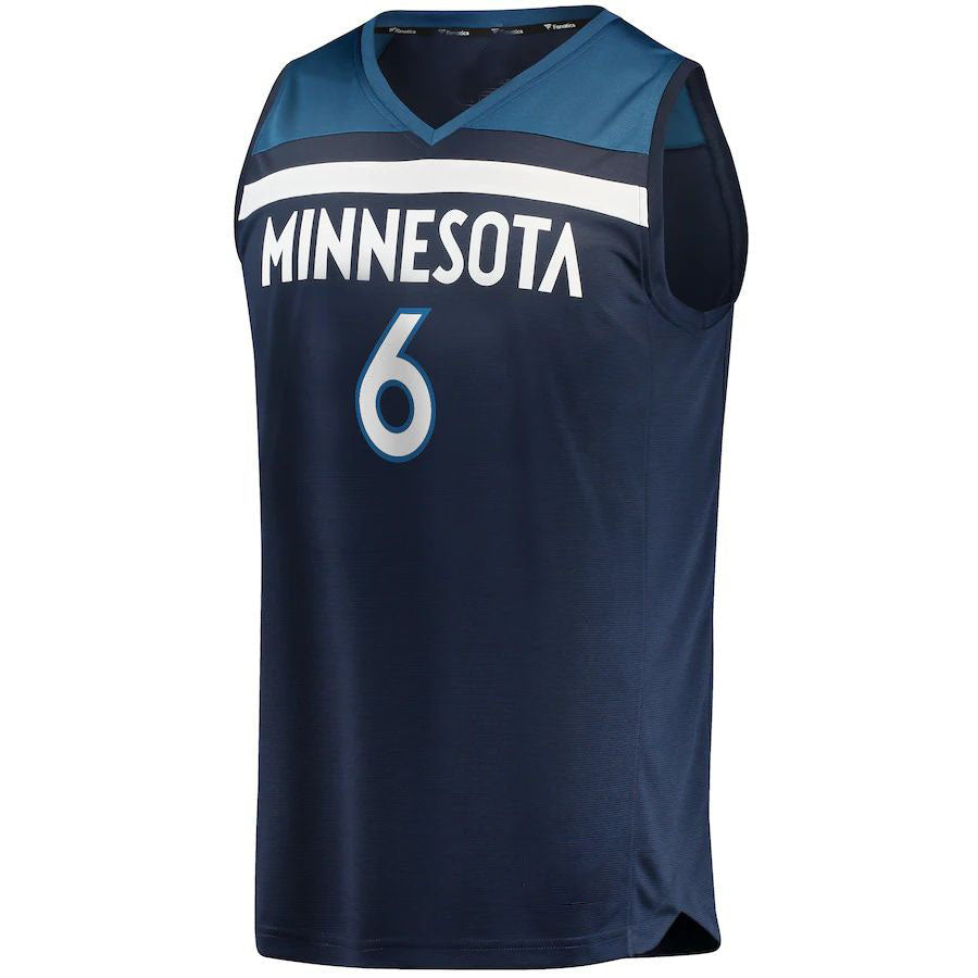 Custom #6 Navy MIN Basketball Shirt Top