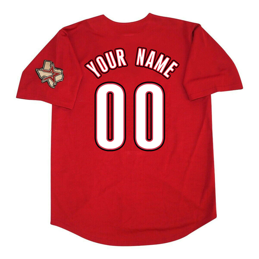 Custom Red 2012 HOU Baseball Shirt Top
