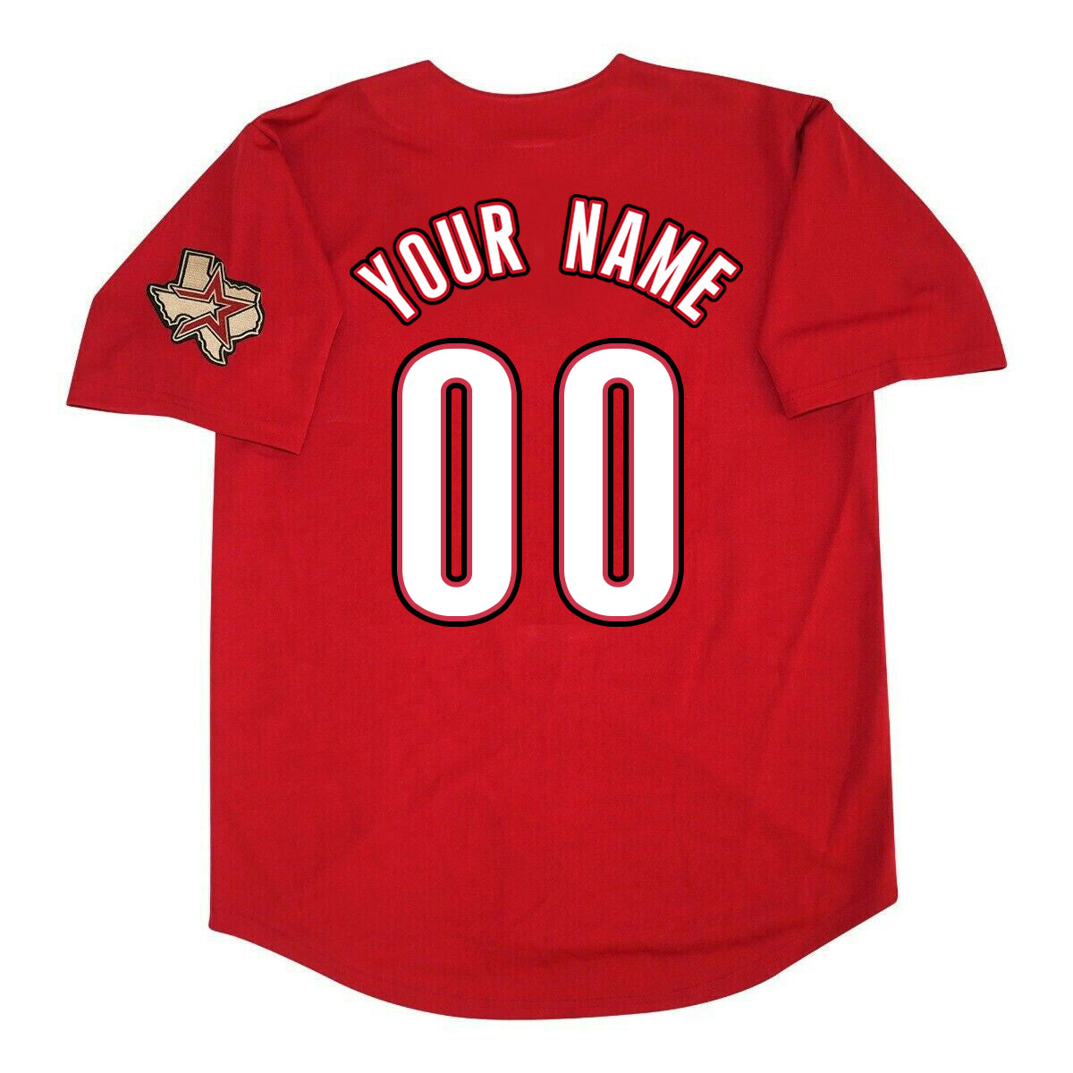 Custom Red 2012 HOU Baseball Shirt Top