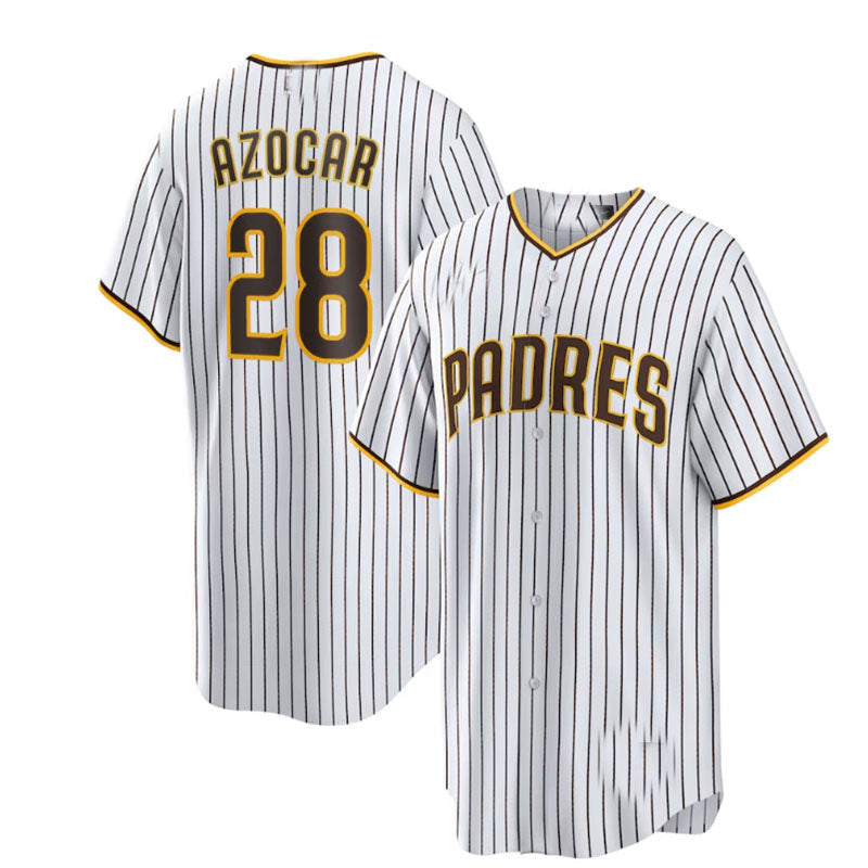 Custom #28 White SD Baseball Shirt Top