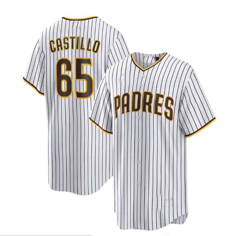 Custom #65 White SD Baseball Shirt Top