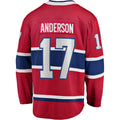 Custom #17 Red MTL Hockey Shirt Top