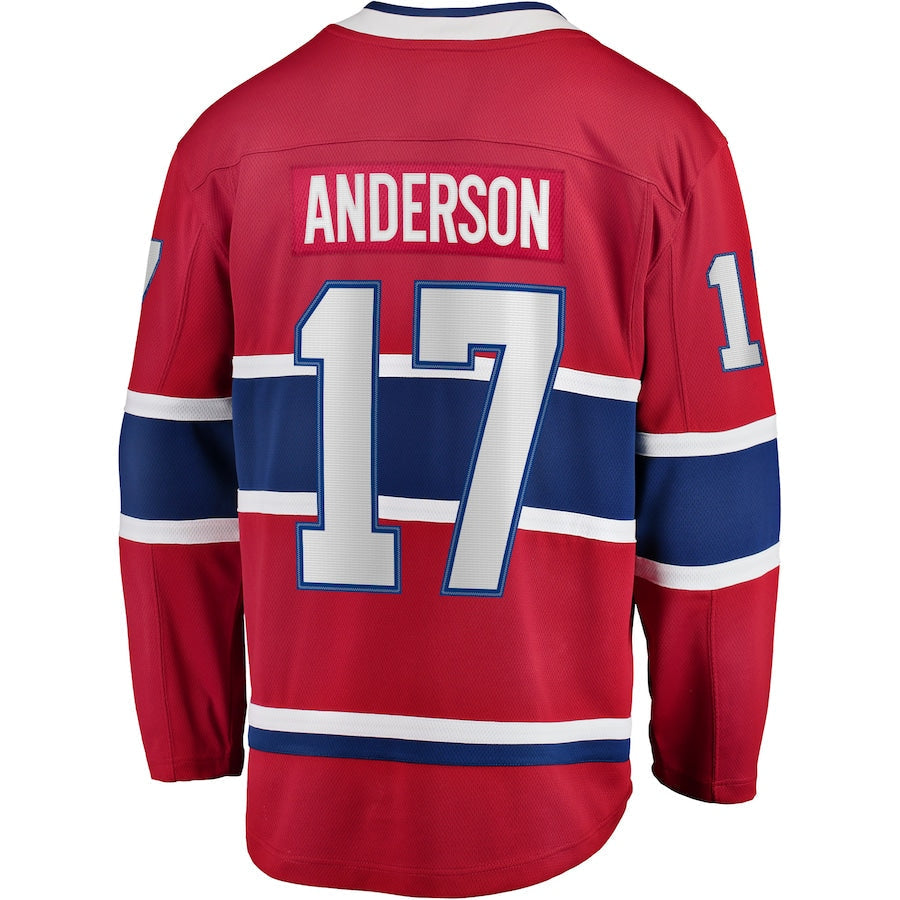 Custom #17 Red MTL Hockey Shirt Top
