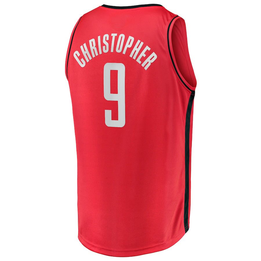 Custom #9 Red 2021 HOU Basketball Shirt Top