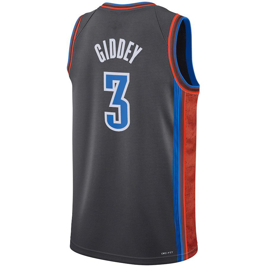 Custom #3 Gray 2022 OKC Basketball Shirt Top