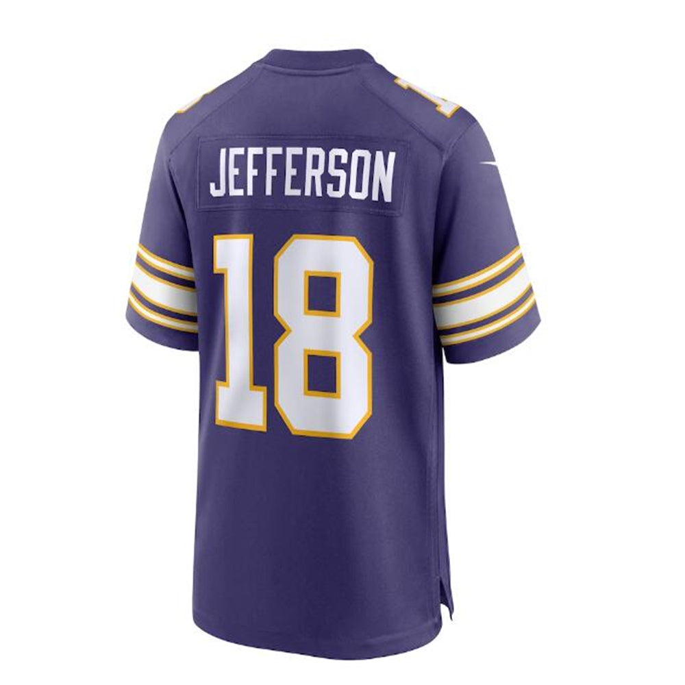 Custom #18 Purple MIN Football Shirt Top