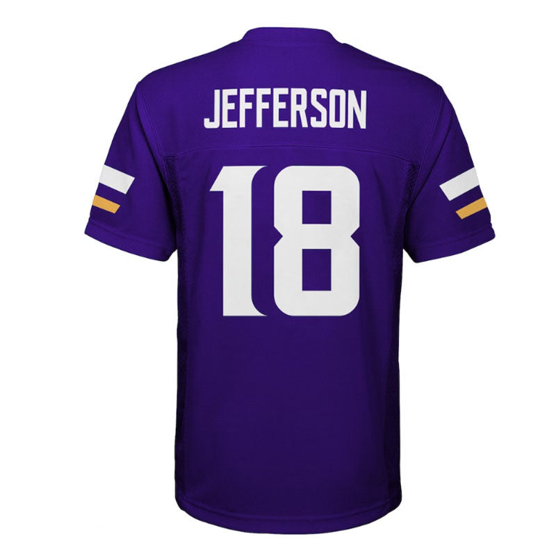 Custom #18 Purple MIN Football Shirt Top