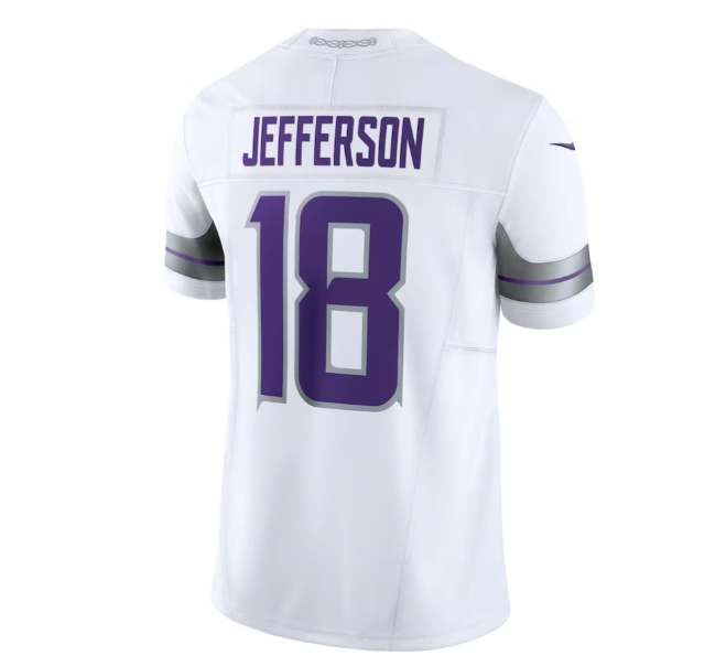 Custom #18 White MIN Football Shirt Top