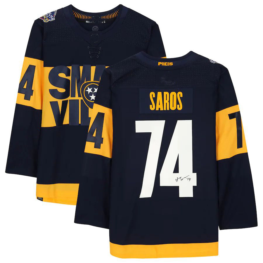 Custom #74 Navy 2022 NSH Hockey Shirt Top