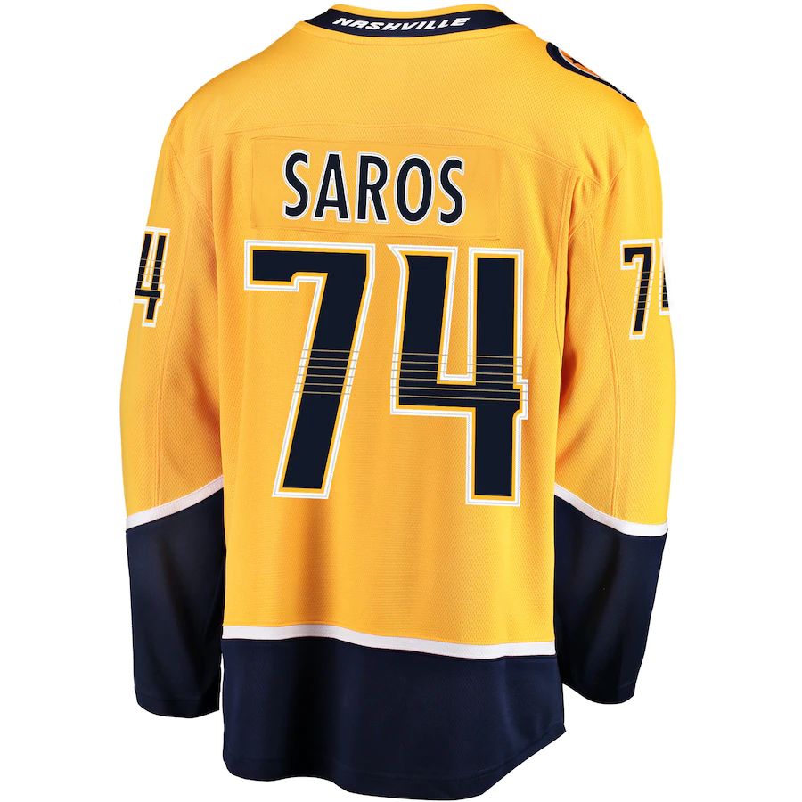 Custom #74 Gold NSH Hockey Shirt Top