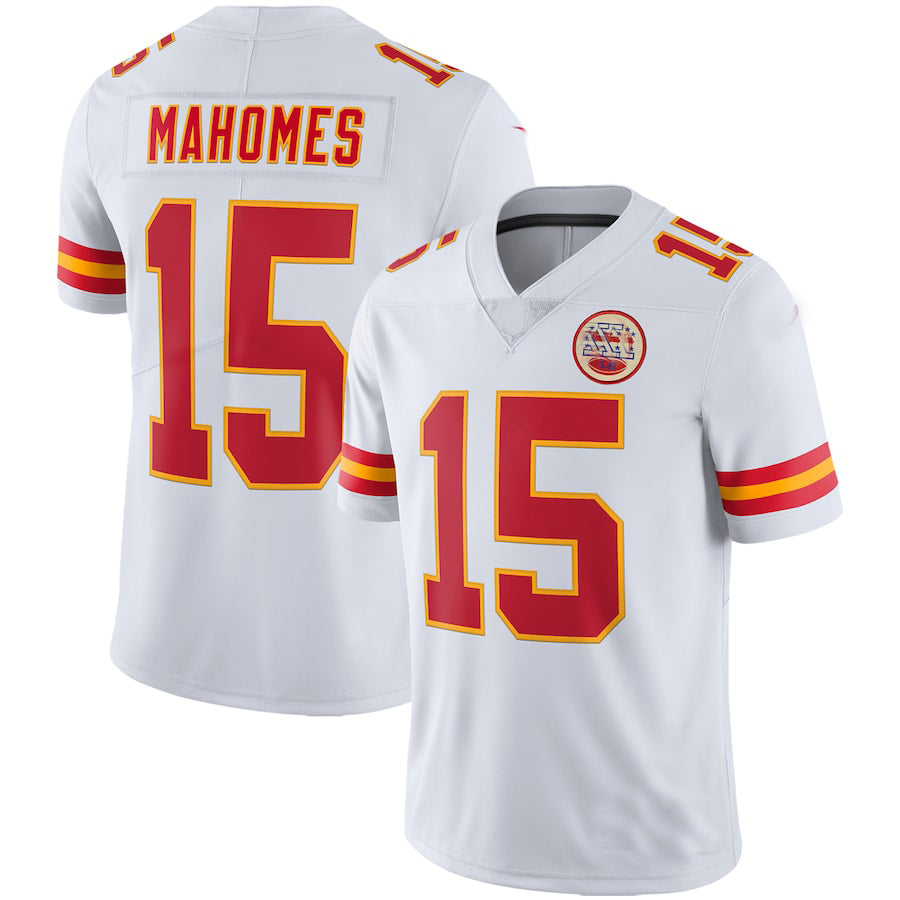 Custom #15 White KC Football Shirt Top