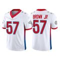 Custom #57 White 2022 KC Football Shirt Top