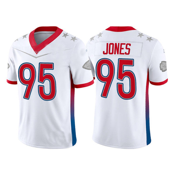 Custom #95 White 2022 KC Football Shirt Top