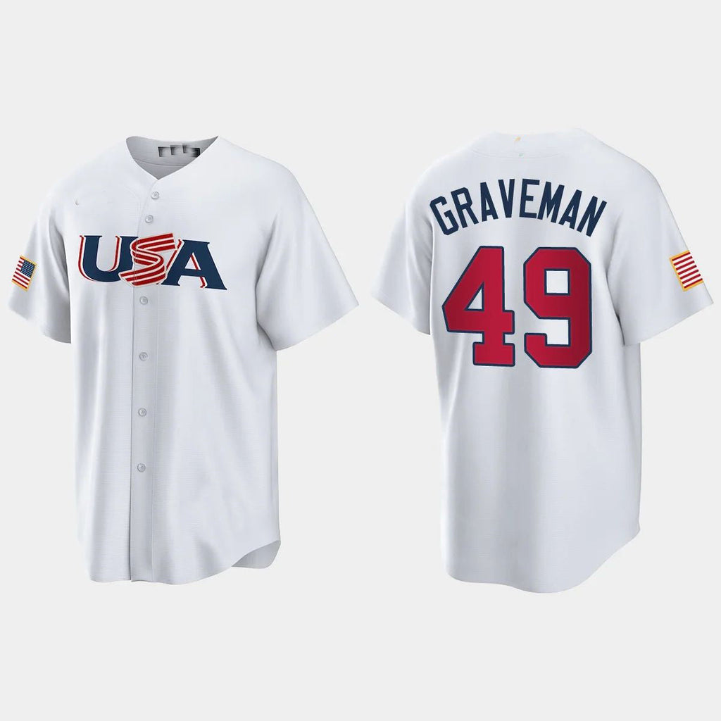 Custom #49 White 2023 CWS Baseball Shirt Top