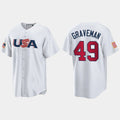 Custom #49 White 2023 CWS Baseball Shirt Top