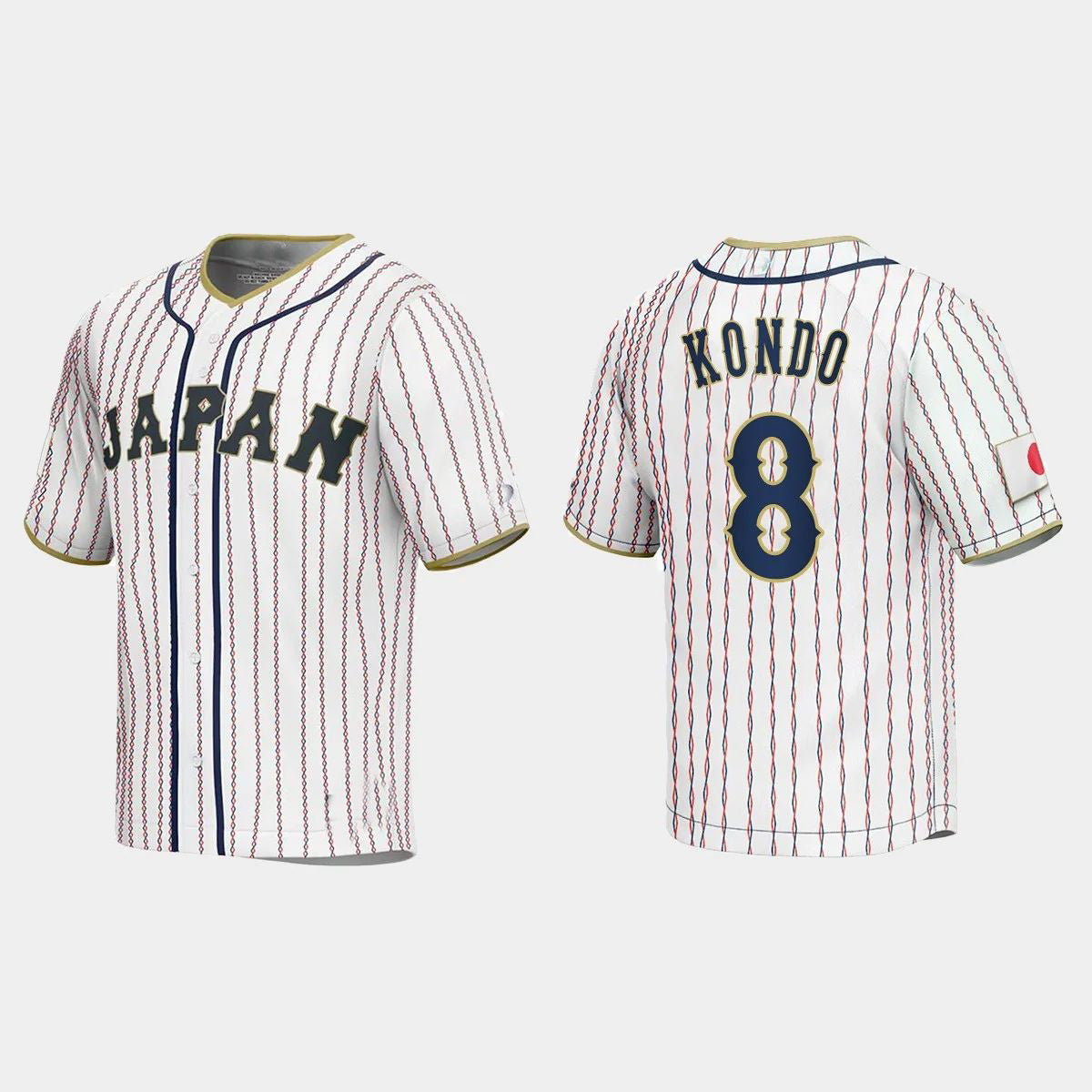 Custom #8 White 2023 Baseball Shirt Top