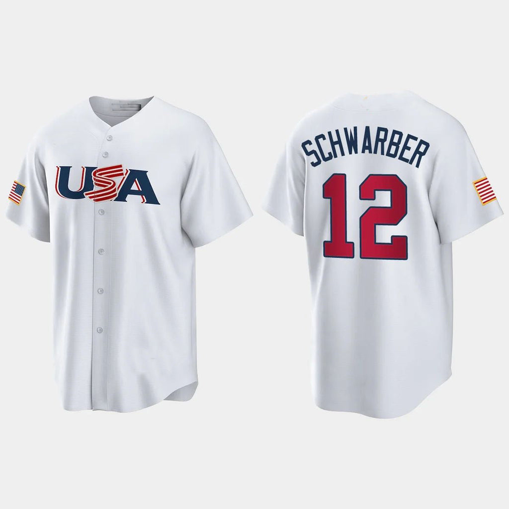 Custom #12 White 2023 PHI Baseball Shirt Top