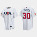 Custom #30 White 2023 HOU Baseball Shirt Top