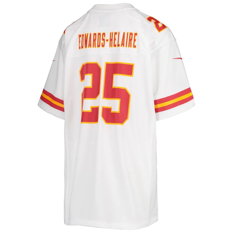 Custom #25 White KC Football Shirt Top