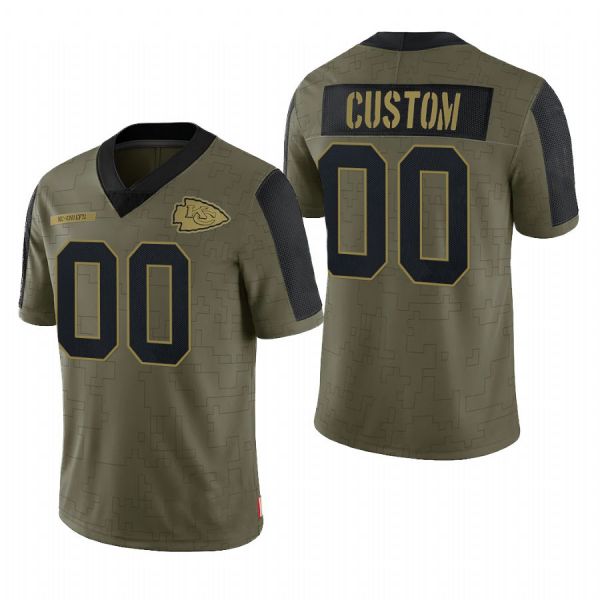 Custom Olive 2022 KC Football Shirt Top