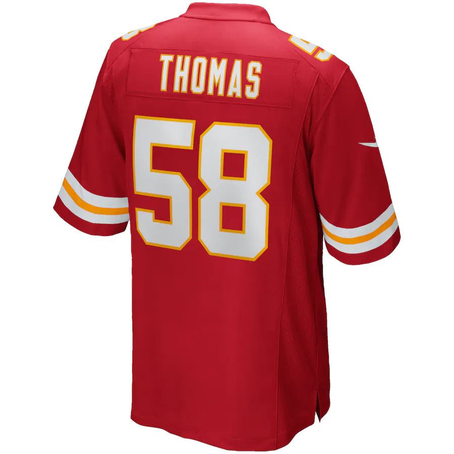 Custom #58 Red KC Football Shirt Top