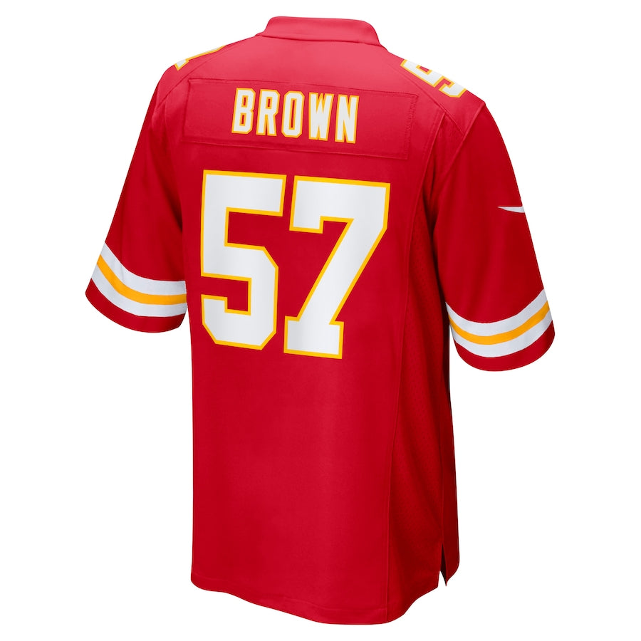 Custom #57 Red KC Football Shirt Top
