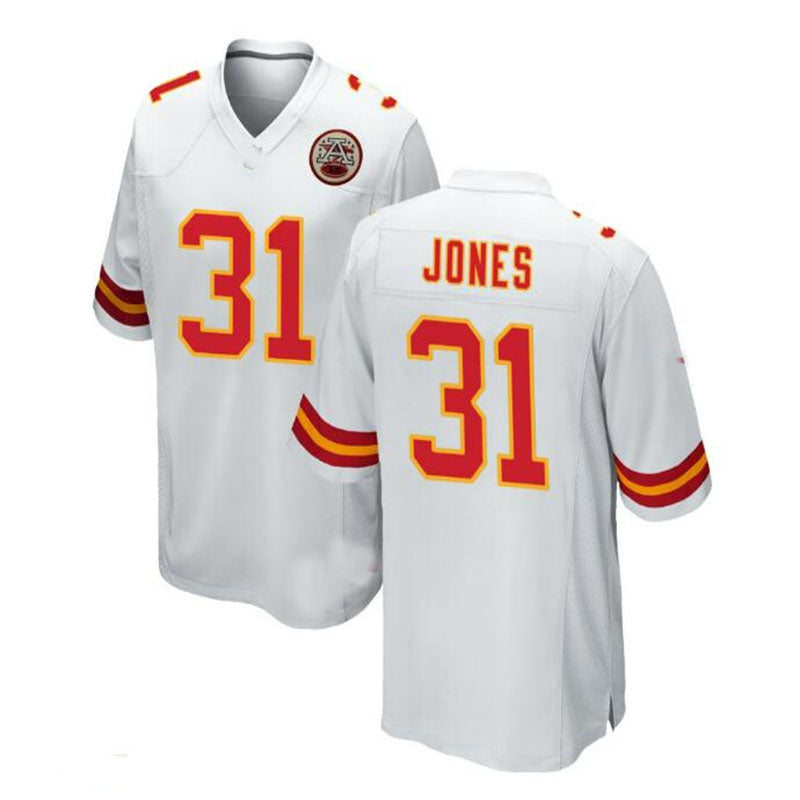 Custom #31 White KC Football Shirt Top