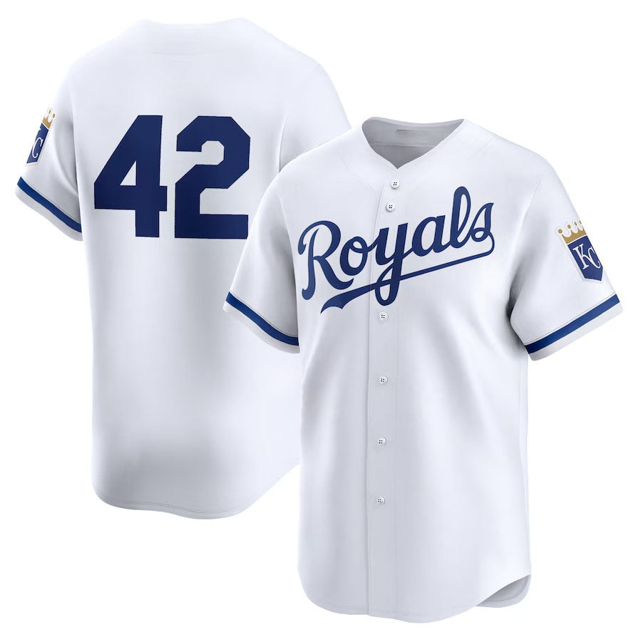 Custom #42 White 2024 Jackie Robinson Day KC Baseball Shirt Top