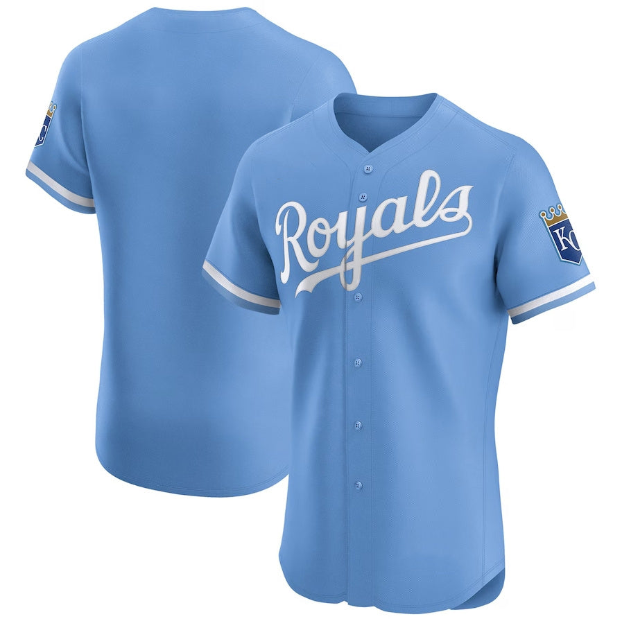 Custom Light Blue KC Baseball Shirt Top