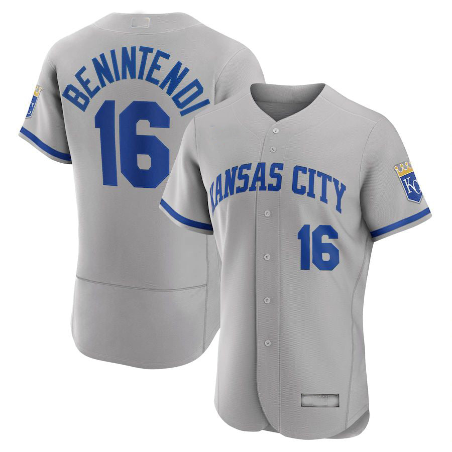 Custom #16 Gray 2022 KC Baseball Shirt Top