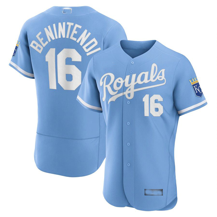 Custom #16 Light Blue 2022 KC Baseball Shirt Top