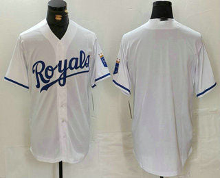 Custom White KC Baseball Shirt Top