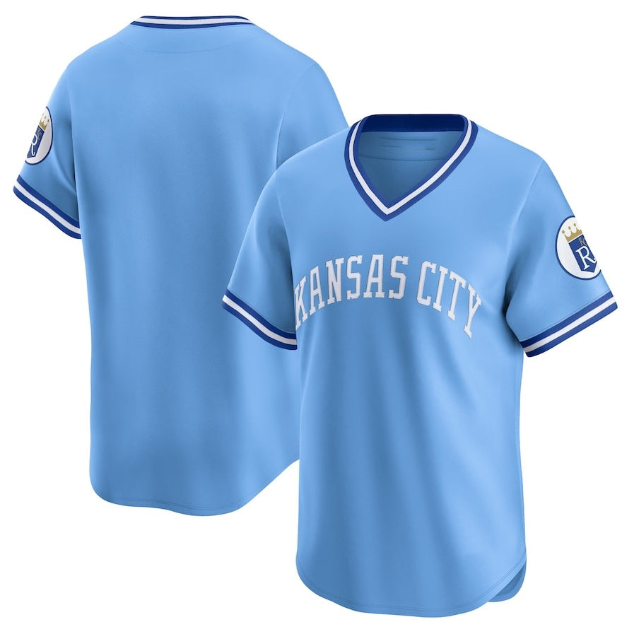 Custom Light Blue KC Baseball Shirt Top