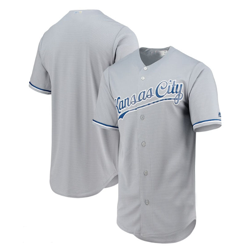 Custom Gray KC Baseball Shirt Top