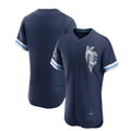 Custom Navy 2022 City Connect KC Baseball Shirt Top